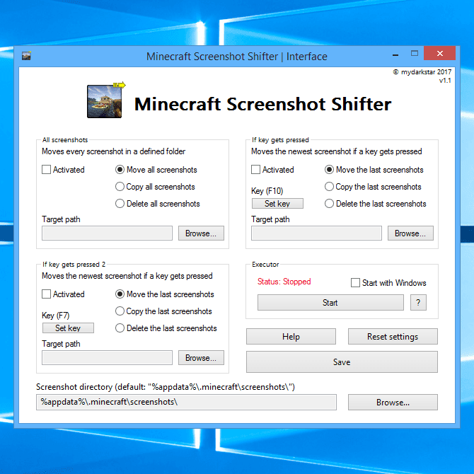 Minecraft Screenshot Shifter Execeratics